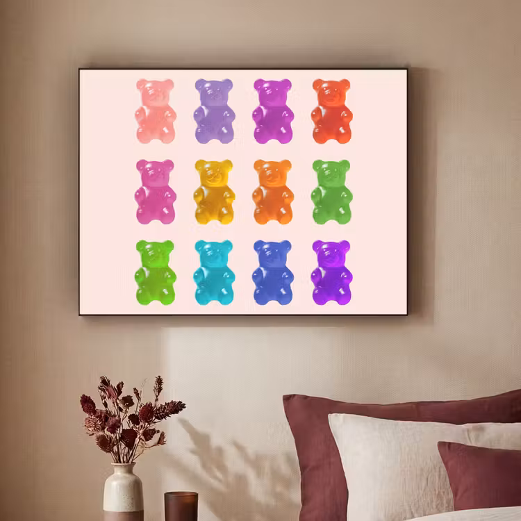 Beer - Kleurrijk - Snoep Textielframe - compleet frame klein -sfeer1
