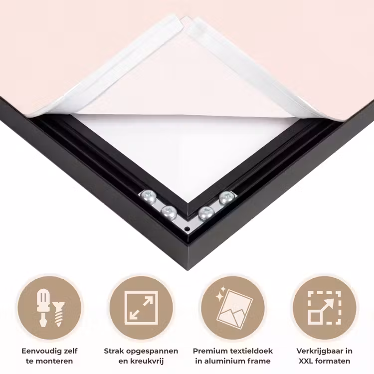 Beer - Roze - Snoep Textielframe zwart klein -USP_feed_closeupNL
