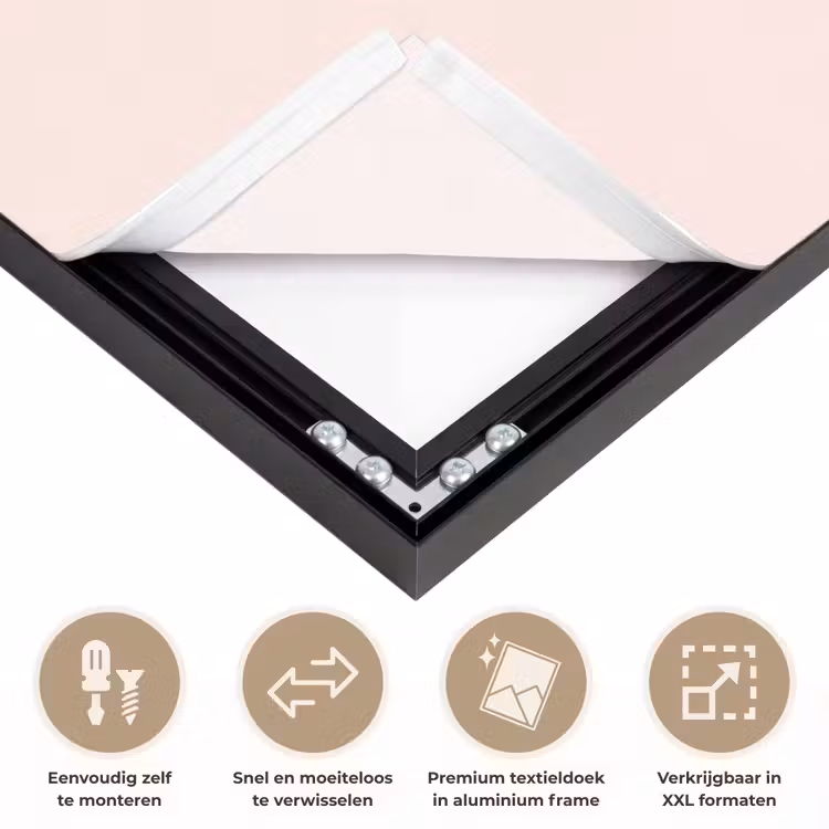 Beer - Roze - Snoep Textielframe zwart klein -USP_closeupNL
