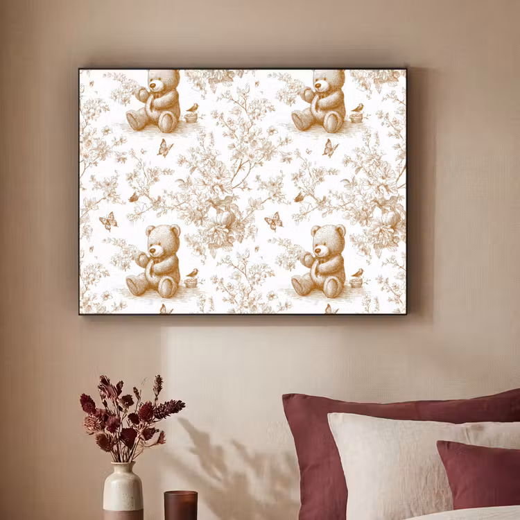 Beer - Tijdloos - Bruin Textielframe zwart klein 947 -sfeer1