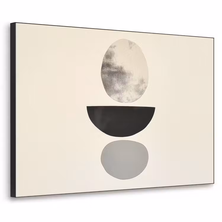 Beige - Japandi - Wabi sabi Textielframe - compleet frame klein -3d