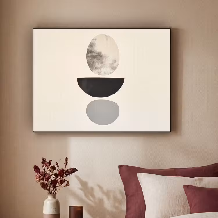 Beige - Japandi - Wabi sabi Textielframe - compleet frame klein -sfeer1