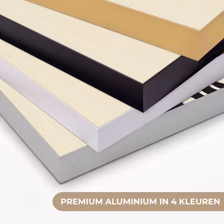 Beige - Lijnen - Golvend -  Abstract Textielframe zwart klein -USP_kleurenNL