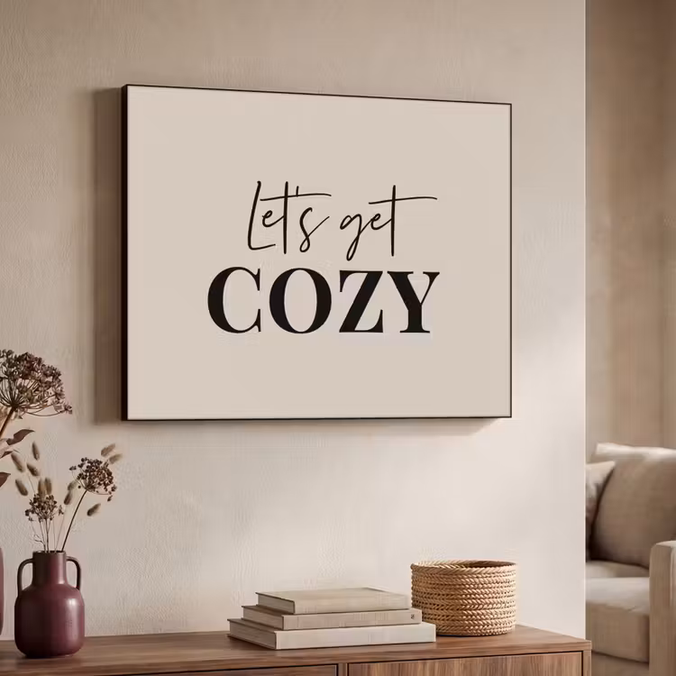 Beige - Winter - Quote - Cozy Textielframe - compleet frame klein -sfeer3