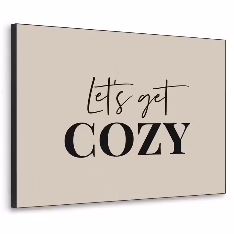 Beige - Winter - Quote - Cozy Textielframe zwart klein -3d