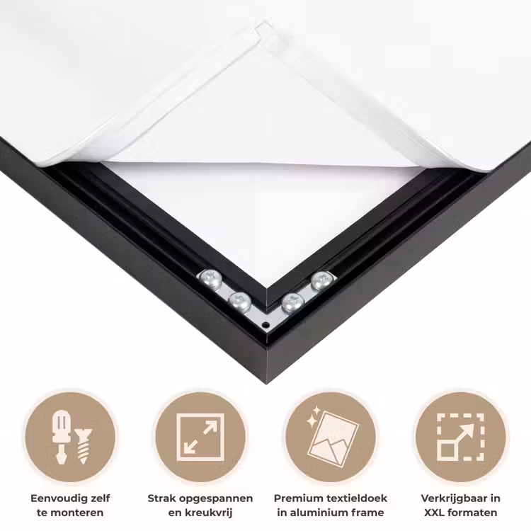 Benen - Hakken - Glas - Zwart - Wit - Speels Textielframe zwart klein -USP_feed_closeupNL