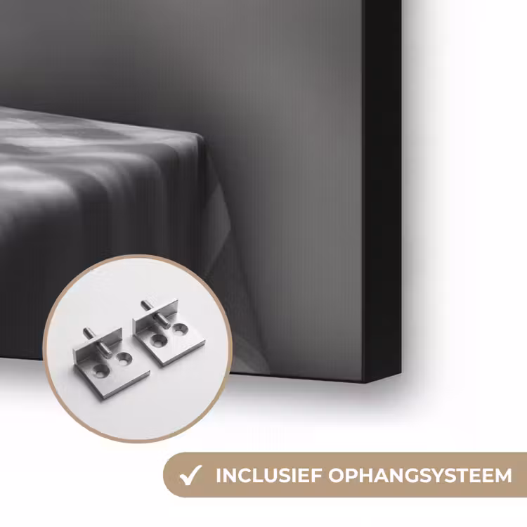 Bengaal - Kat - Tafelkleed - Zwart - Wit - Dier Textielframe zwart klein -USP_ophangsysteemNL