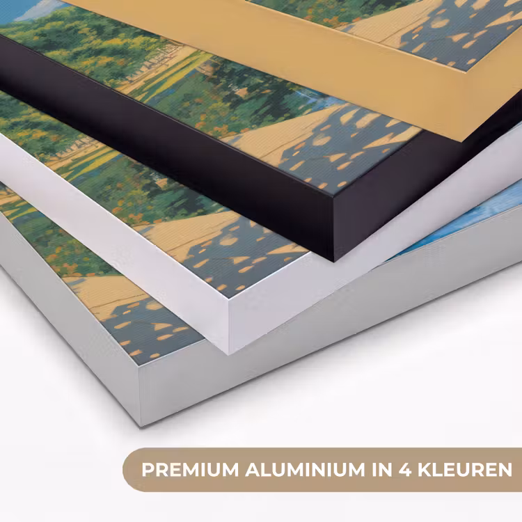 Berg - Skyline - Strand - Water Textielframe zwart klein -USP_kleurenNL