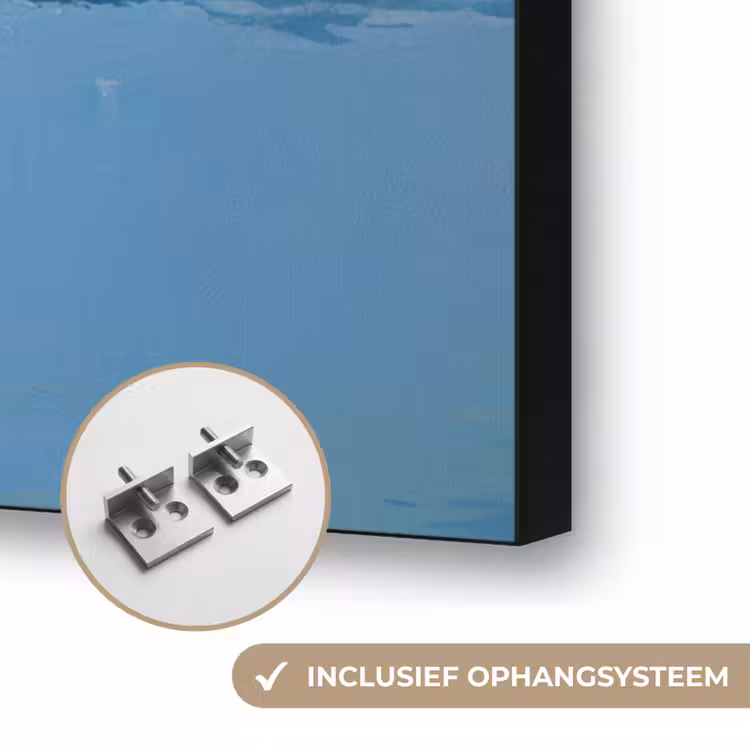 Berg - Skyline - Strand - Water Textielframe zwart klein -USP_ophangsysteemNL