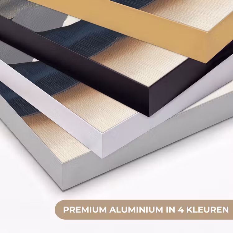 Bergen - Donkerblauw - Landschap Textielframe zwart klein -USP_kleurenNL
