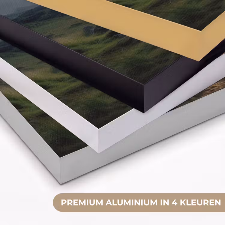 Bergen - Kronkelpad - Groen - Wolken Textielframe zwart klein -USP_kleurenNL