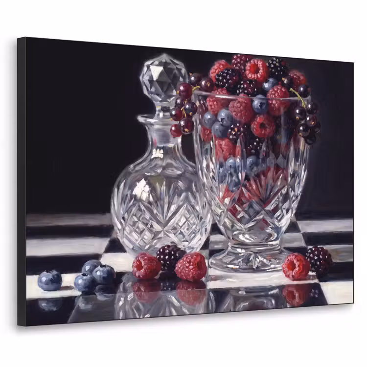 Art frame - Bessen - Kristal - Stilleven - Bessen - Kristal - Stilleven Textielframe zwart klein