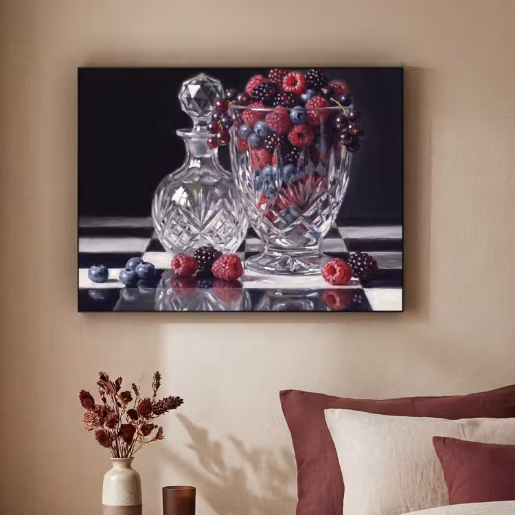 Art frame - Bessen - Kristal - Stilleven - Bessen - Kristal - Stilleven Textielframe zwart klein