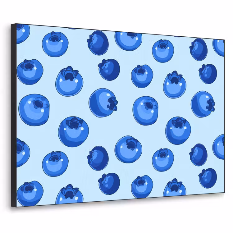 Bessen - Modern - Blauw Textielframe zwart klein 947 -3d
