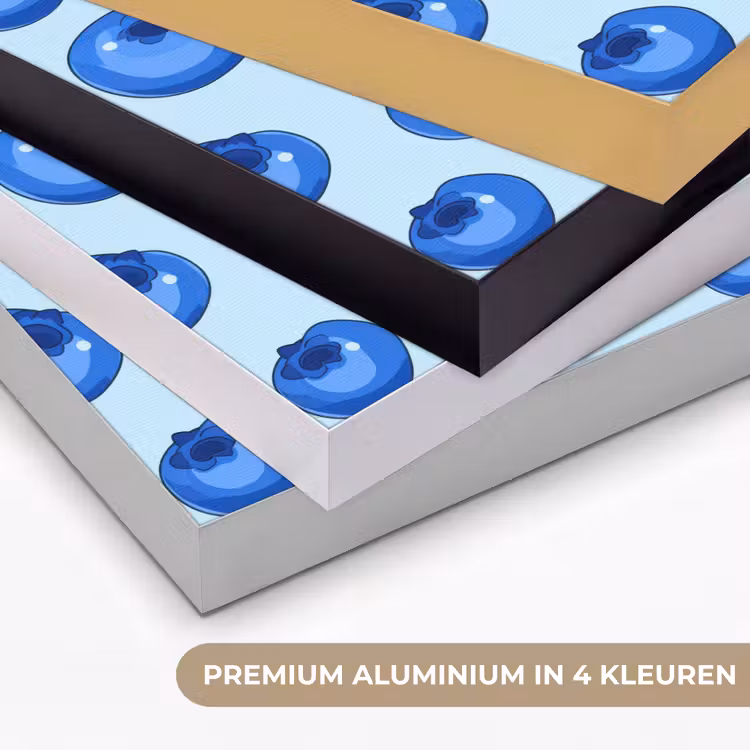 Bessen - Modern - Blauw Textielframe zwart klein 947 -USP_kleurenNL