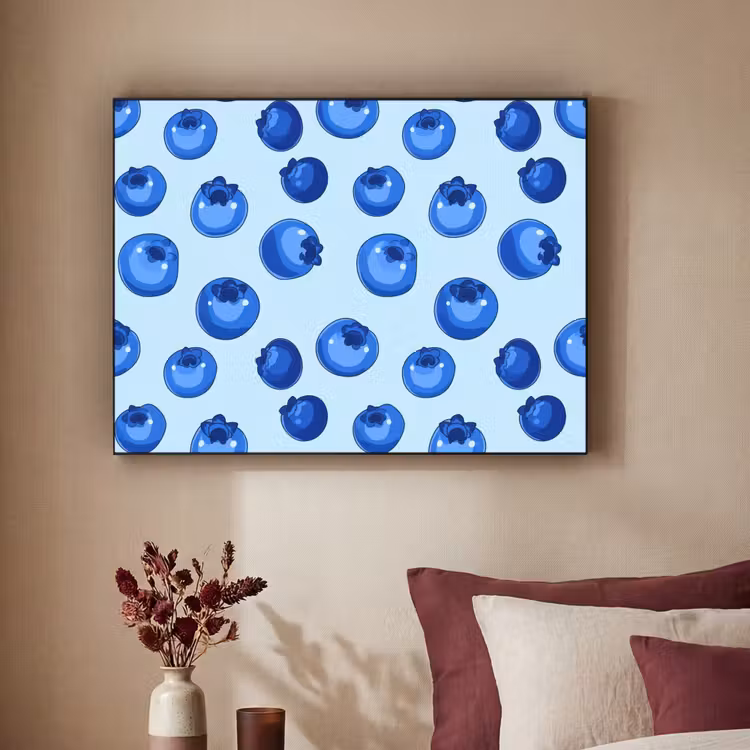 Bessen - Modern - Blauw Textielframe zwart klein 947 -sfeer1