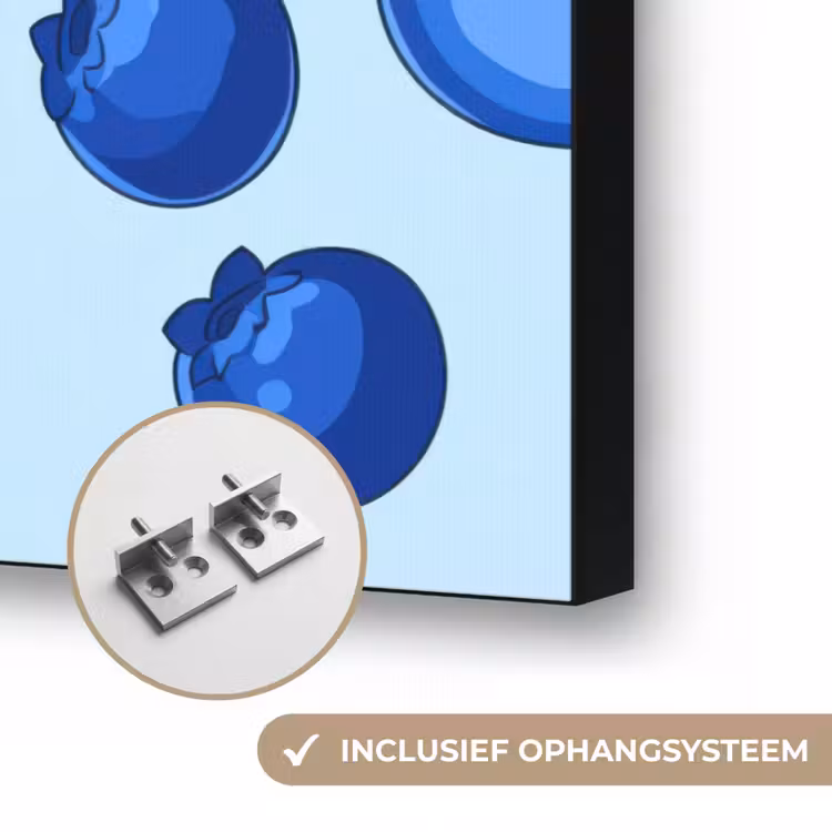 Bessen - Modern - Blauw Textielframe zwart klein 947 -USP_ophangsysteemNL