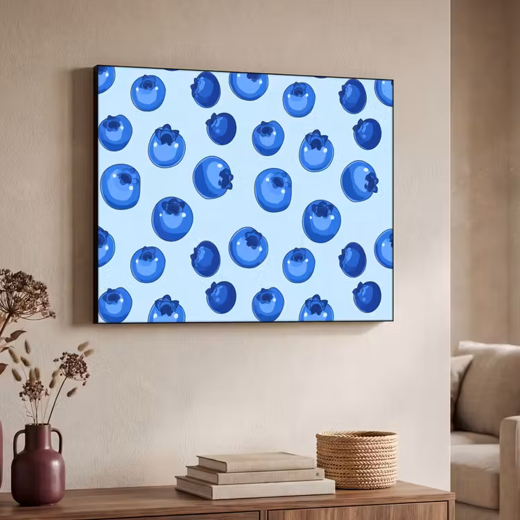 Bessen - Modern - Blauw Textielframe zwart klein 947 -sfeer3
