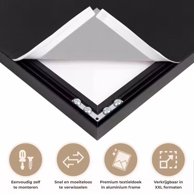 Bestek - Goud - Mes - Vork Textielframe zwart klein -USP_closeupNL