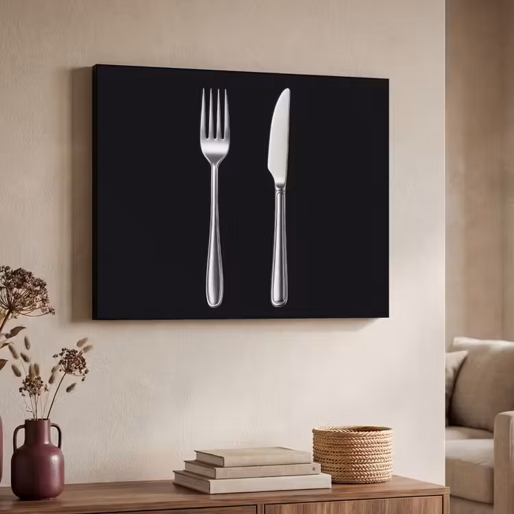 Bestek - Klassiek - Elegant Textielframe zwart klein -sfeer3
