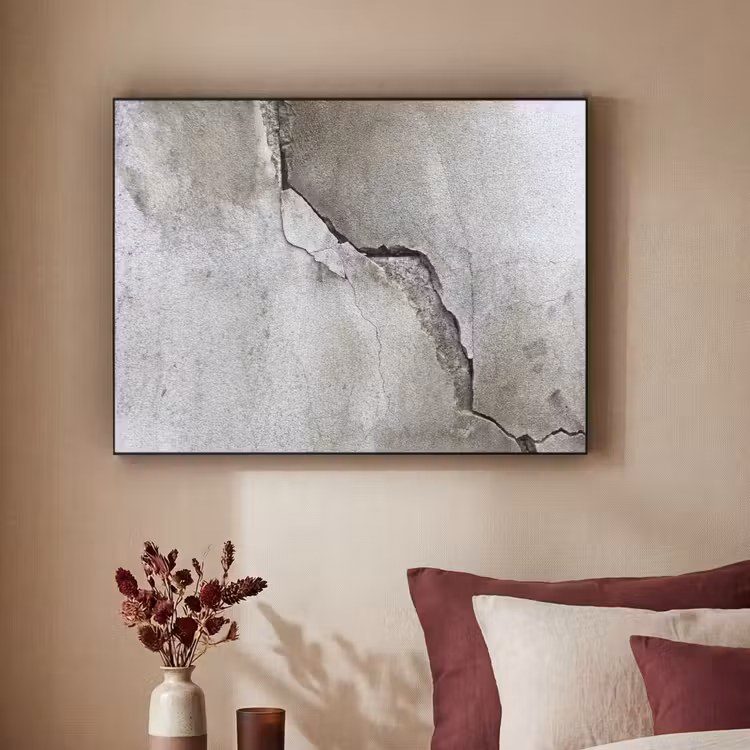 Beton - Industrieel - Grijs Textielframe zwart klein -sfeer1