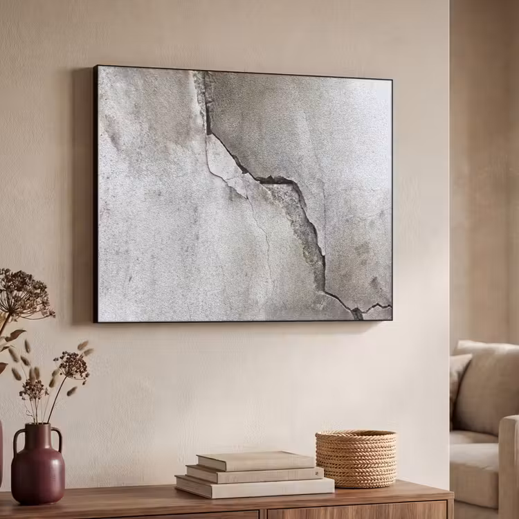 Beton - Industrieel - Grijs Textielframe zwart klein -sfeer3
