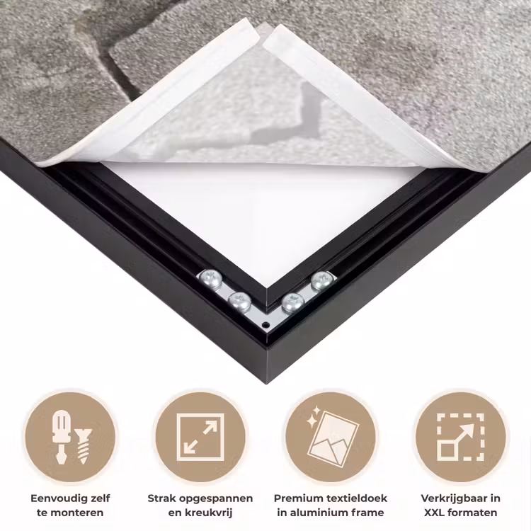 Beton - Industrieel - Grijs Textielframe zwart klein -USP_feed_closeupNL