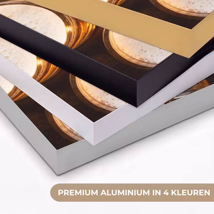 Bier - Glazen - Schuim - Hout - Drank Textielframe zwart klein -USP_kleurenNL