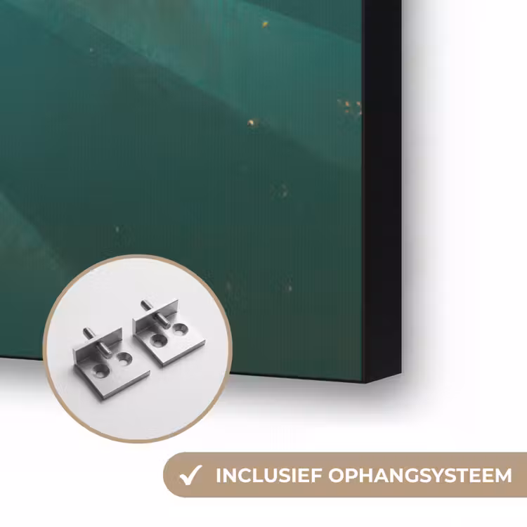 Bierglas - Schuim - Retro - Groen Textielframe zwart klein -USP_ophangsysteemNL