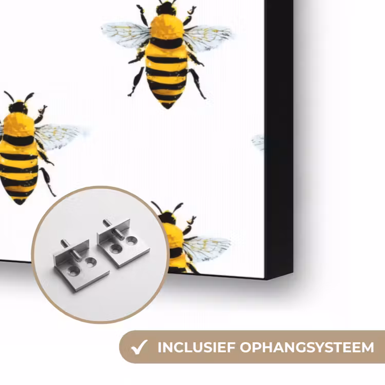Bijen - Tijdloos - Wit Textielframe zwart klein 947 -USP_ophangsysteemNL