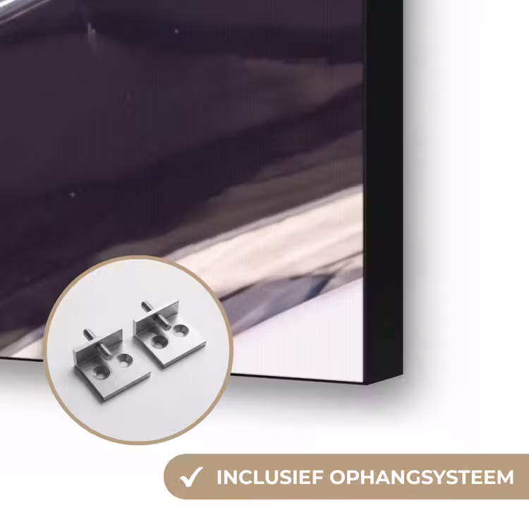 Bikini - Reling - Zee - Zomer - Blauw Textielframe zwart klein -USP_ophangsysteemNL