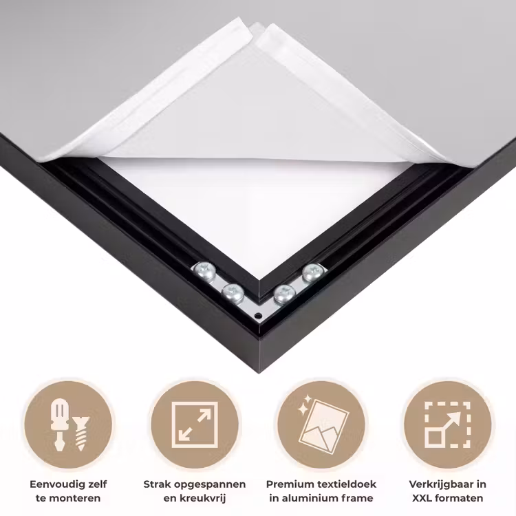 Biljartbal - Getal - Acht - Wit Textielframe zwart klein -USP_feed_closeupNL