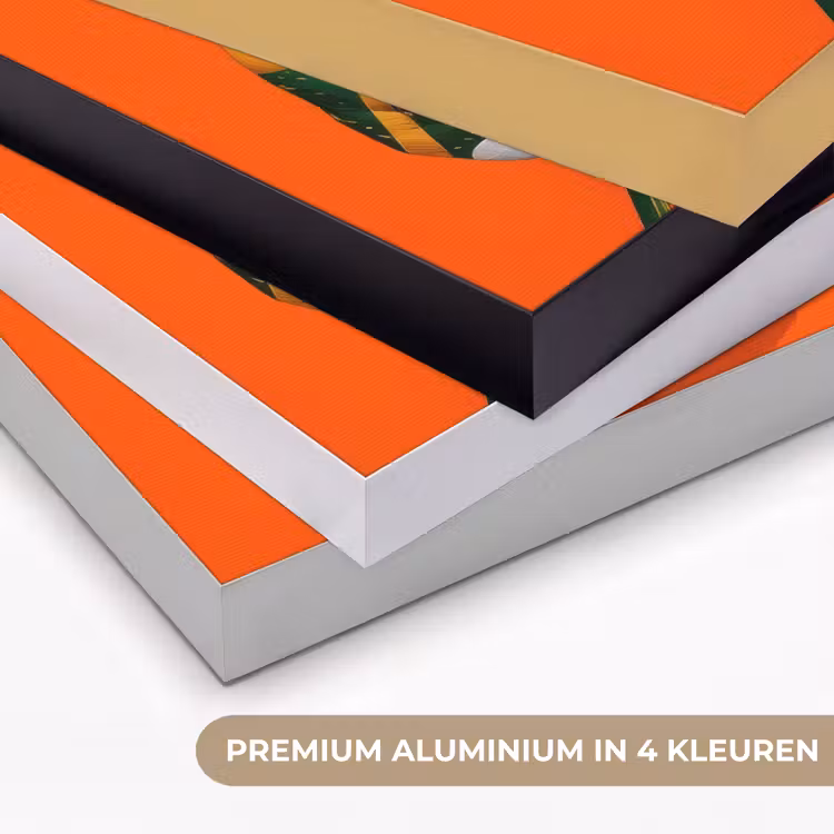 Blad - Oranje - Stippen - Kleurrijk Textielframe zwart klein -USP_kleurenNL