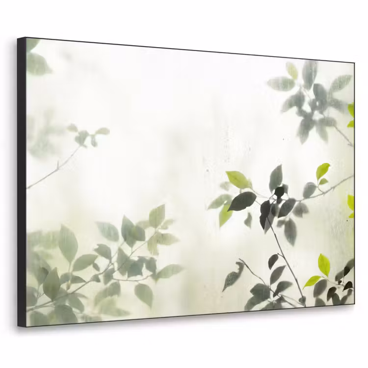 Blad - Schaduw - Natuur - Abstract - Groen Textielframe zwart klein -3d