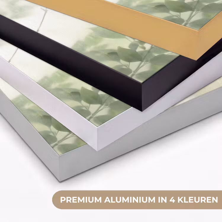 Blad - Schaduw - Natuur - Abstract - Groen Textielframe zwart klein -USP_kleurenNL