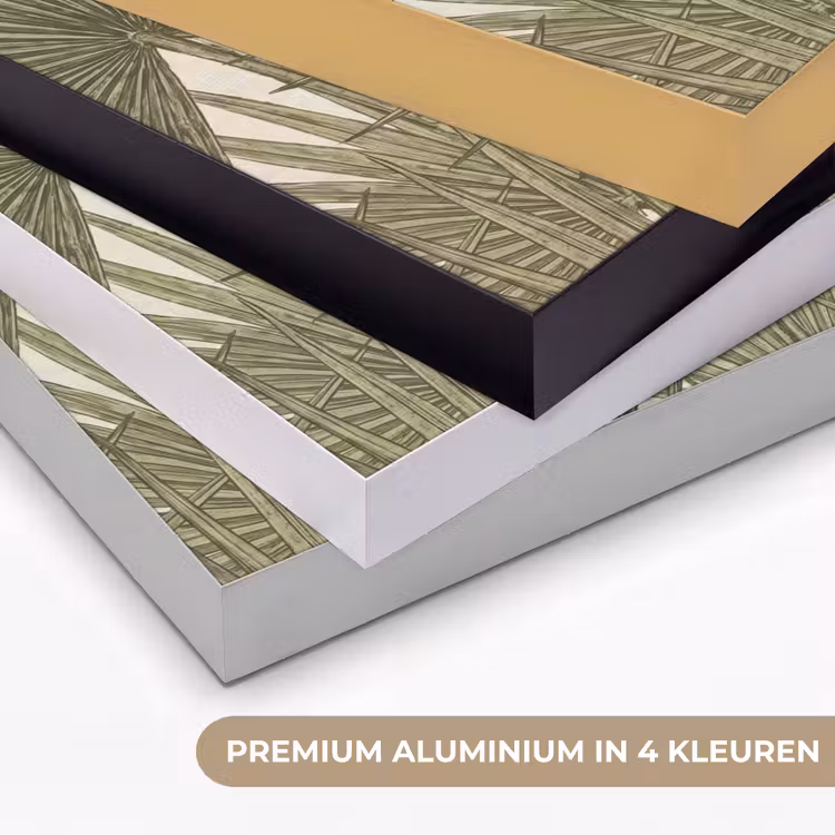 Blad - Tropisch - Patroon - Natuur - Groen Textielframe zwart klein -USP_kleurenNL