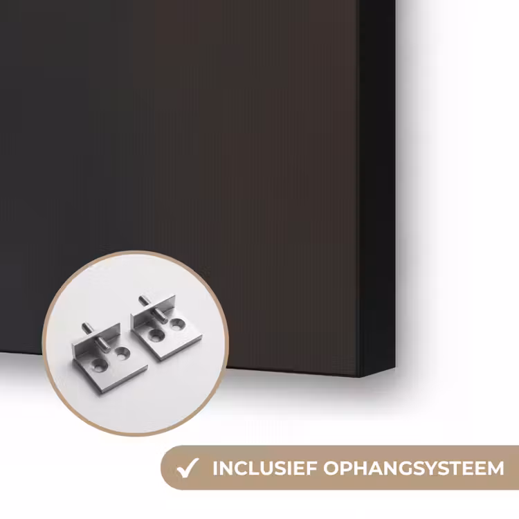 Blad - Wit - Minimalistisch Textielframe zwart klein -USP_ophangsysteemNL
