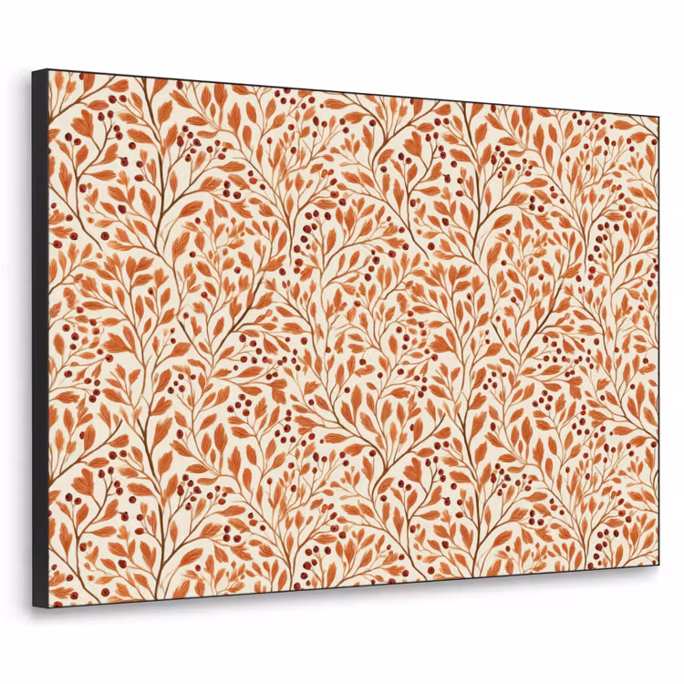 Bladeren - Botanisch  - Terracotta Textielframe zwart klein 947 -3d