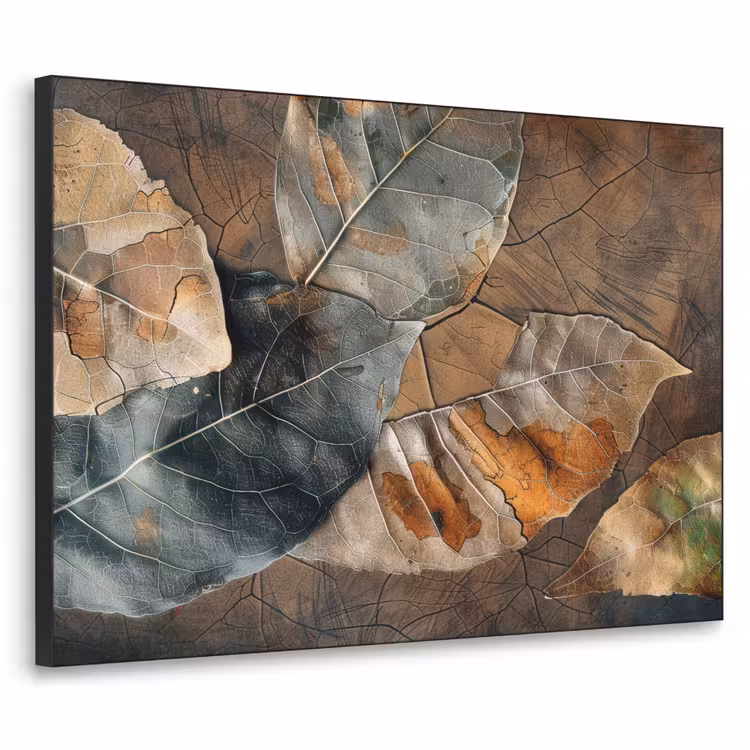 Bladeren - Bruin - Herfst - Natuur Textielframe - compleet frame klein -3d