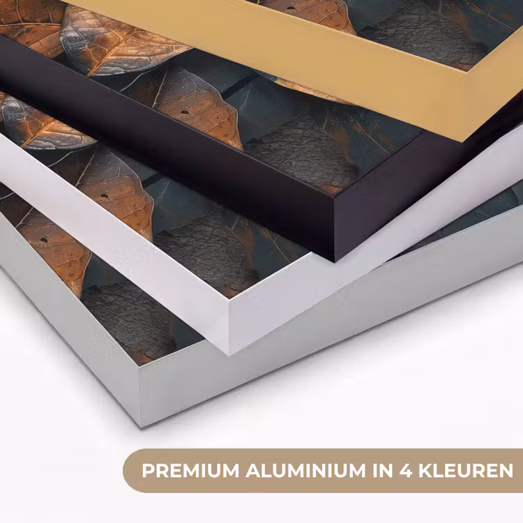Bladeren - Herfst - Grijs - Natuur Textielframe zwart klein -USP_kleurenNL