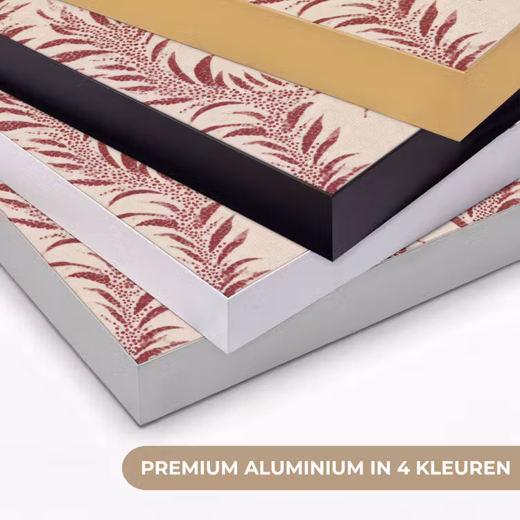 Bladeren - Linnen - Rood Textielframe zwart klein 947 -USP_kleurenNL