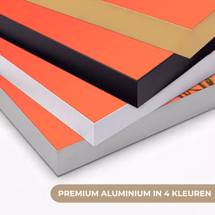 Bladeren - Nerven - Oranje - Structuur Textielframe zwart klein -USP_kleurenNL