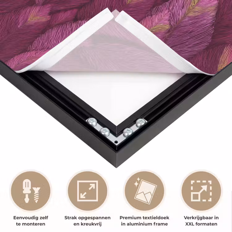 Bladeren - Patroon - Burgundy Textielframe zwart klein 947 -USP_feed_closeupNL