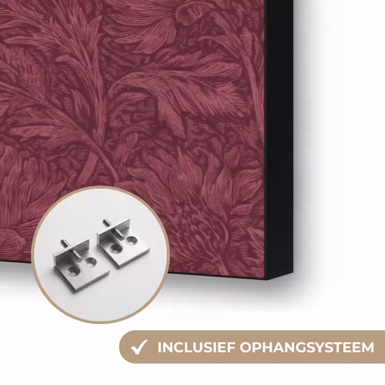 Bladeren - Patroon - Paars Textielframe zwart klein 947 -USP_ophangsysteemNL