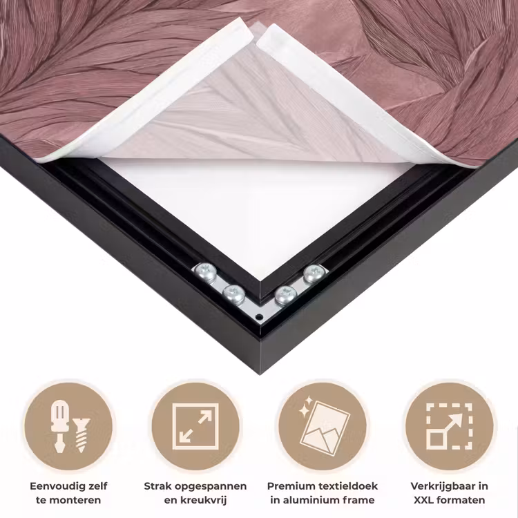 Bladeren - Patroon - Paars Textielframe zwart klein 947 -USP_feed_closeupNL