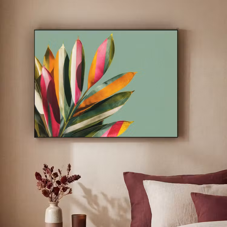 Bladeren - Tak - Kleurrijk Textielframe - compleet frame klein -sfeer1