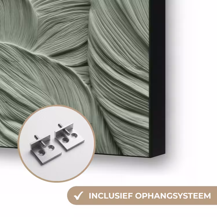 Bladeren - Textuur - Groen Textielframe zwart klein 947 -USP_ophangsysteemNL