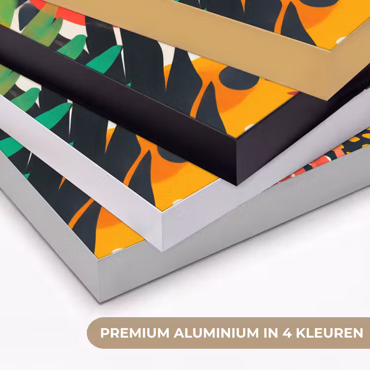 Bladeren - Vormen - Abstract - Kleurrijk Textielframe zwart klein -USP_kleurenNL