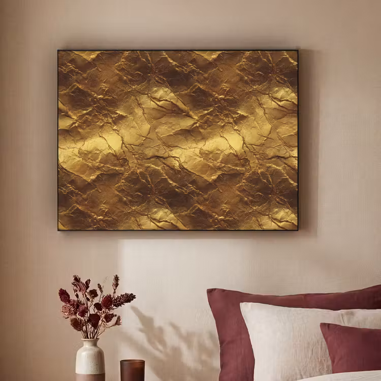 Bladgoud - Textuur  - Goud Textielframe zwart klein 947 -sfeer1