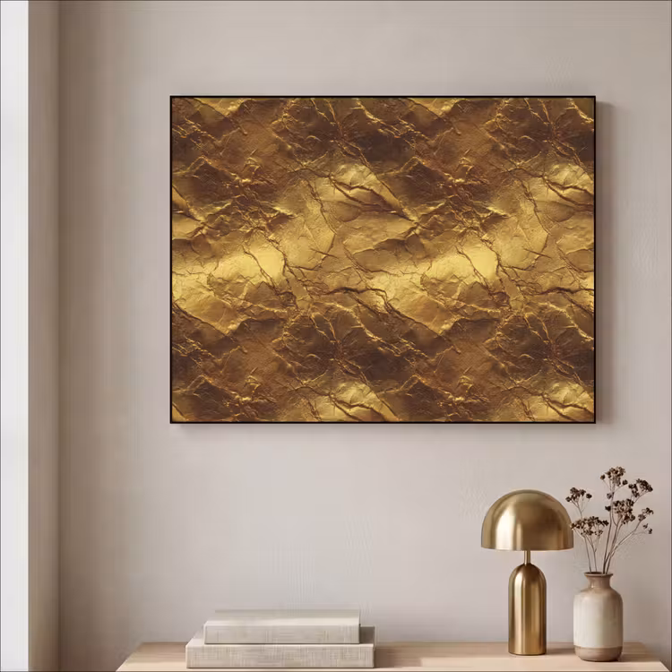 Bladgoud - Textuur  - Goud Textielframe zwart klein 947 -sfeer2
